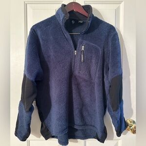 PATAGONIA Vintage Women’s SM Blue Black Polartec Regulator 1/2 Zip Chest Pocket